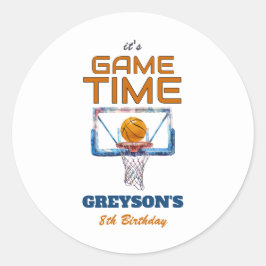 It's Game Time Any Age Birthday Runder Aufkleber