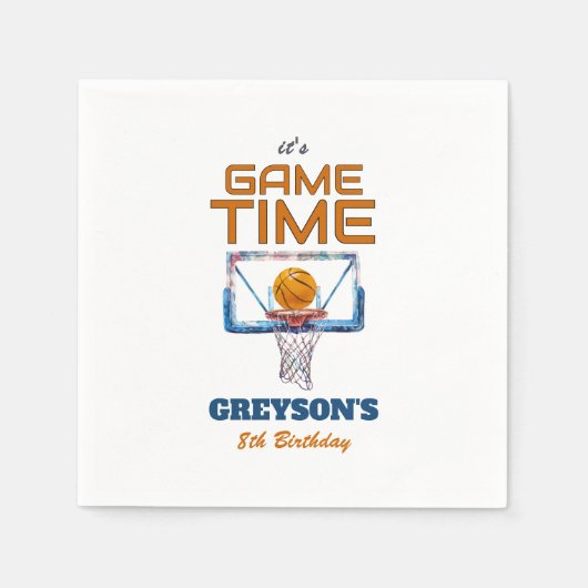 It's Game Time Any Age Birthday Serviette (Vorderseite)