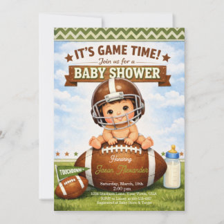 Its Game Time Baby Boy Shower Einladung