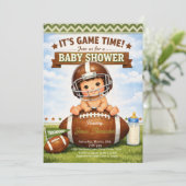 Its Game Time Baby Boy Shower Einladung (Stehend Vorderseite)