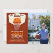 It's Game time! Basketball theme Birthday Kids  Einladung (Vorderseite)