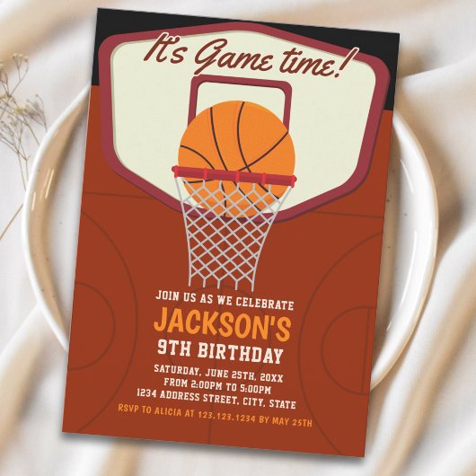 It's Game time! Basketball theme Birthday Kids Einladung