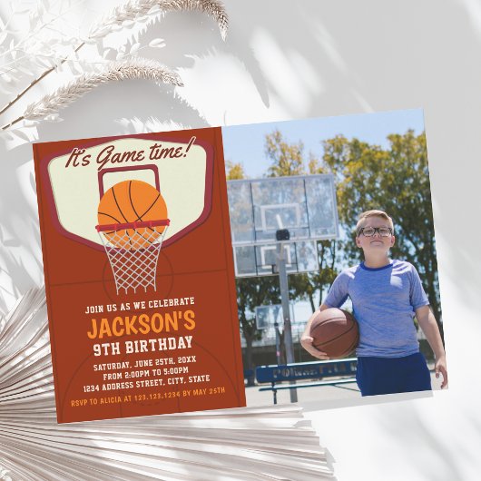 It's Game time! Basketball theme Birthday Kids  Einladung