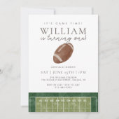 It's game time First Birthday Football Einladung (Vorderseite)