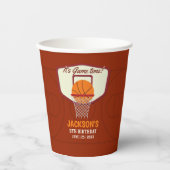 It's Game time! Fun Basketball theme Birthday Kids Pappbecher (Vorderseite)