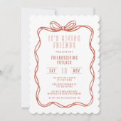 It's Giving Friends Friendsgiving Coquette Bow Einladung (Vorderseite)