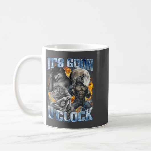 It's Goon O'clock Cool Funny Alpha Wolf Werewolf M Kaffeetasse (Links)