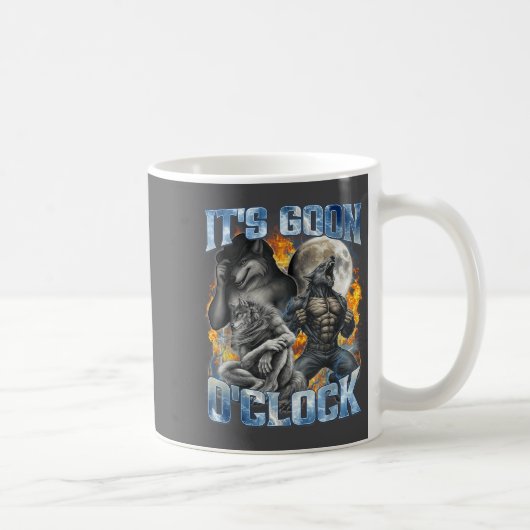 It's Goon O'clock Cool Funny Alpha Wolf Werewolf M Kaffeetasse (Rechts)