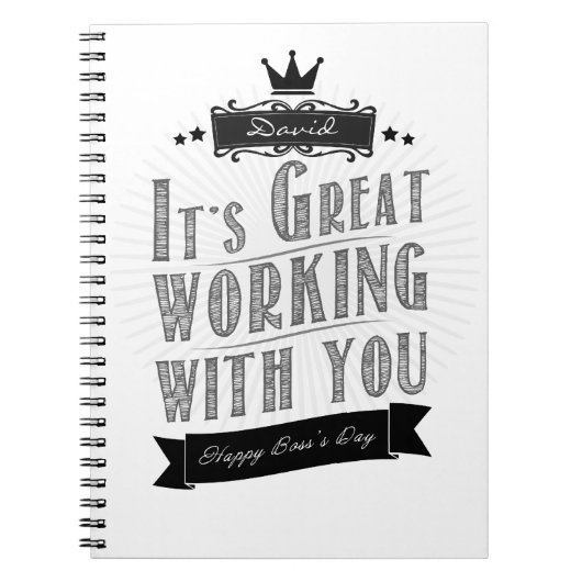 It's Great working with you, Happy Boss's Day, Notizblock (Vorderseite)
