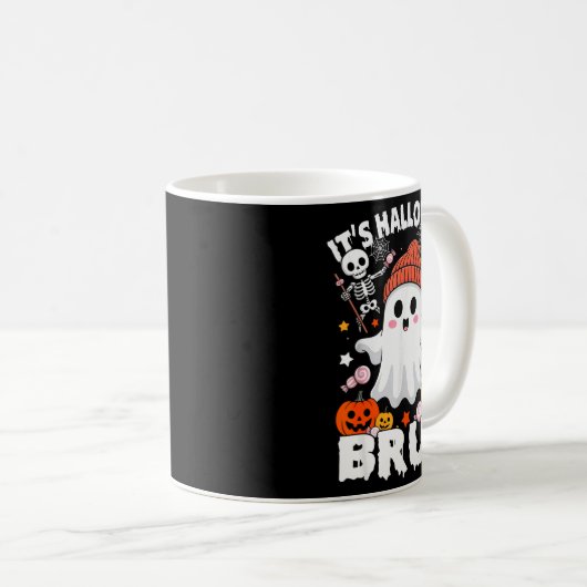 Its Halloween Bruh Boo Ghost Pumpkin Costume Boys Kaffeetasse (VorderseiteRechts)