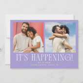 It's Happening 2-Photo Lilac Wedding Save The Date (Vorderseite)