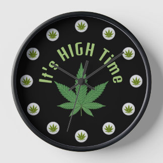 It's High Time Weed Leaf Green Purple Custom Uhr