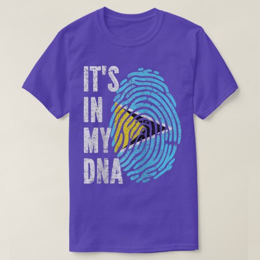 ITS IN MEINE DNA Saint Lucia Flag Saint Lucian Rag T-Shirt (Design vorne)