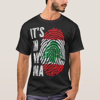 ITS IN MEY DNA Libanon Flag Libanon Raglan Basebal T-Shirt