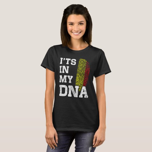 It's In My DNA Belgian Fingerprint Proud Belgium F T-Shirt (Vorne ganz)