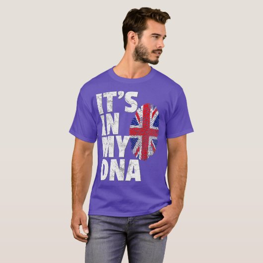 ITS IN MY DNA British Flag England Großbritannien T-Shirt (Vorne ganz)