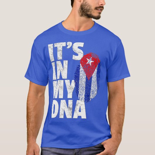 ITS IN MY DNA Cuba Flag Cuban T Shirt Novelty (Vorderseite)