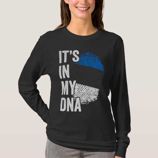 ITS IN MY DNA Estonia Flag Estonian Roots Pride Ge T-Shirt (Vorderseite)