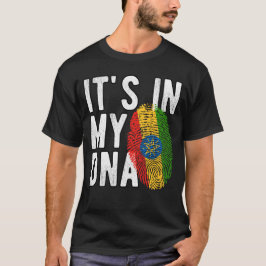 It's in my DNA Ethiopia Flag Fingerprints T-Shirt