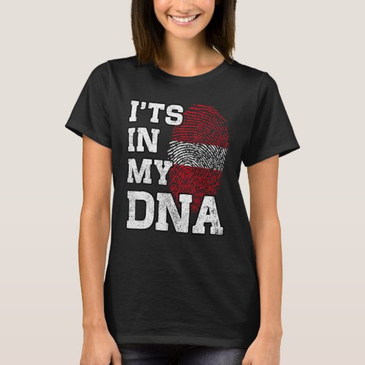 It's In My DNA Latvian Fingerprint Proud Latvia Fl T-Shirt (Vorderseite)