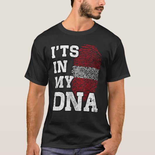 It's In My DNA Latvian Fingerprint Proud Latvia Fl T-Shirt (Vorderseite)