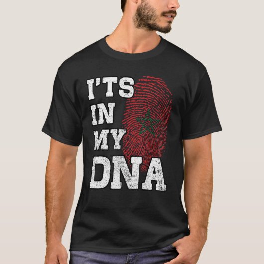 It's In My DNA Moroccan Fingerprint Proud Morocco T-Shirt (Vorderseite)