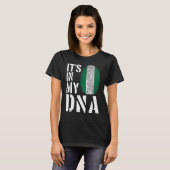 It's In My DNA Nigerian Flag Fingerprint BHM Afro  T-Shirt (Vorne ganz)