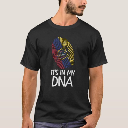 It's In My DNA Proud Ecuadorian Flag Fingerprint T-Shirt (Vorderseite)