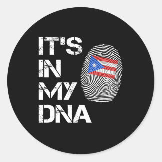 Its in My DNA Puerto Rican Flag Runder Aufkleber