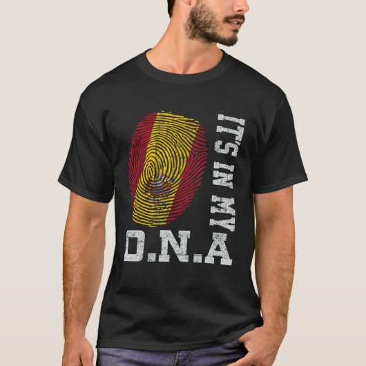 It's In My DNA Spanish Fingerprint Proud Spain Fla T-Shirt (Vorderseite)