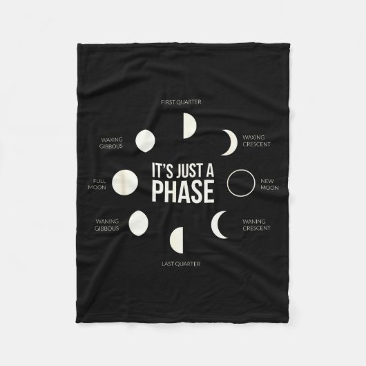 It's Just A Phase Lunar Phases New Moon Earth Hemi Fleecedecke (Vorderseite)