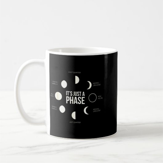 It's Just A Phase Lunar Phases New Moon Earth Hemi Kaffeetasse (Links)