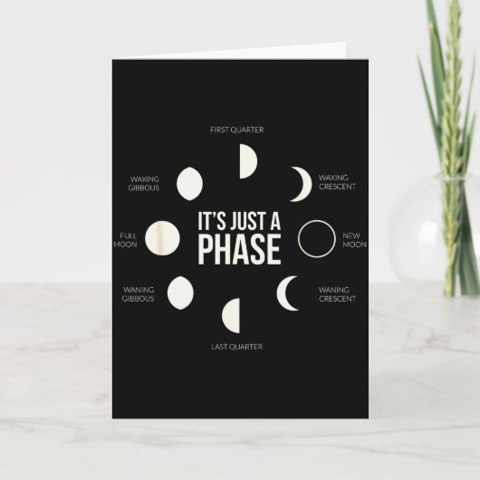 It's Just A Phase Lunar Phases New Moon Earth Hemi Karte (Vorderseite)