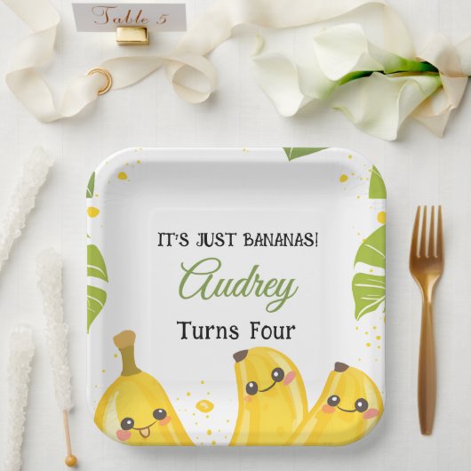 It's Just Bananas Any Age Birthday Party Pappteller (Hochzeit)