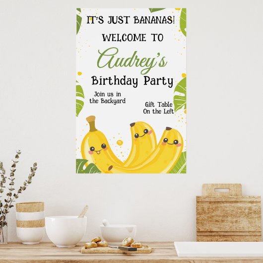 It's Just Bananas Any Age Birthday Party Poster (Küche)
