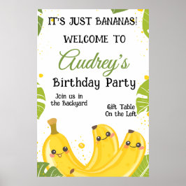It's Just Bananas Any Age Birthday Party Poster