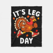 Its Leg Day Funny Turkey Exercise Thanksgiving Men Fleecedecke (Vorderseite)