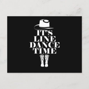 Its Line Dance Time Line Dancing Music Boots Gift Postkarte