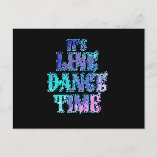 Its Line Dance Time Line Dancing Rodeo Boots Gift Postkarte (Vorderseite)