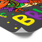 Its Mardi Gras Bruh Crayfish Dab Jester Beads Boys Poster (Ecke)