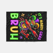 It's Mardi Gras Bruh Dabbing Crawfish Carnival Boy Fleecedecke (Vorderseite (Horizontal))
