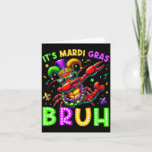 It's Mardi Gras Bruh Dabbing Crawfish Carnival Boy Karte (Vorderseite)