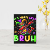 It's Mardi Gras Bruh Dabbing Crawfish Carnival Boy Karte (Gelbe Blume)