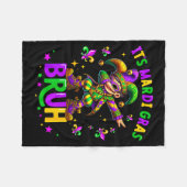 It's Mardi Gras Bruh Dabbing Leprechaun Jester New Fleecedecke (Vorderseite (Horizontal))