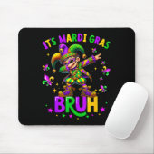 It's Mardi Gras Bruh Dabbing Leprechaun Jester New Mousepad (Mit Mouse)
