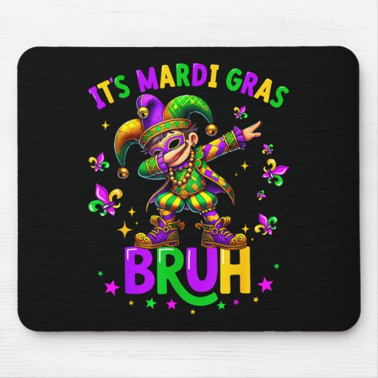 It's Mardi Gras Bruh Dabbing Leprechaun Jester New Mousepad (Vorne)