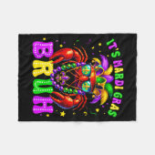 Its Mardi Gras Bruh Funny Crawfish Outfit Boys Gir Fleecedecke (Vorderseite (Horizontal))
