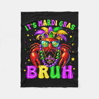 Its Mardi Gras Bruh Funny Crawfish Outfit Boys Gir Fleecedecke