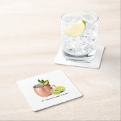 It's Moscow Mule O'clock! Rechteckiger Pappuntersetzer (Vor Ort)