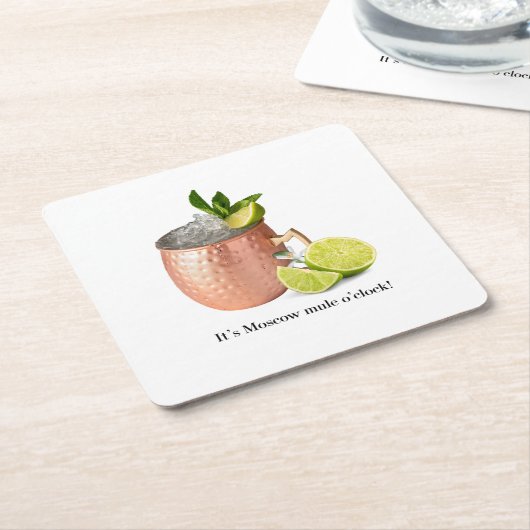 It's Moscow Mule O'clock! Rechteckiger Pappuntersetzer (angewinkelt)